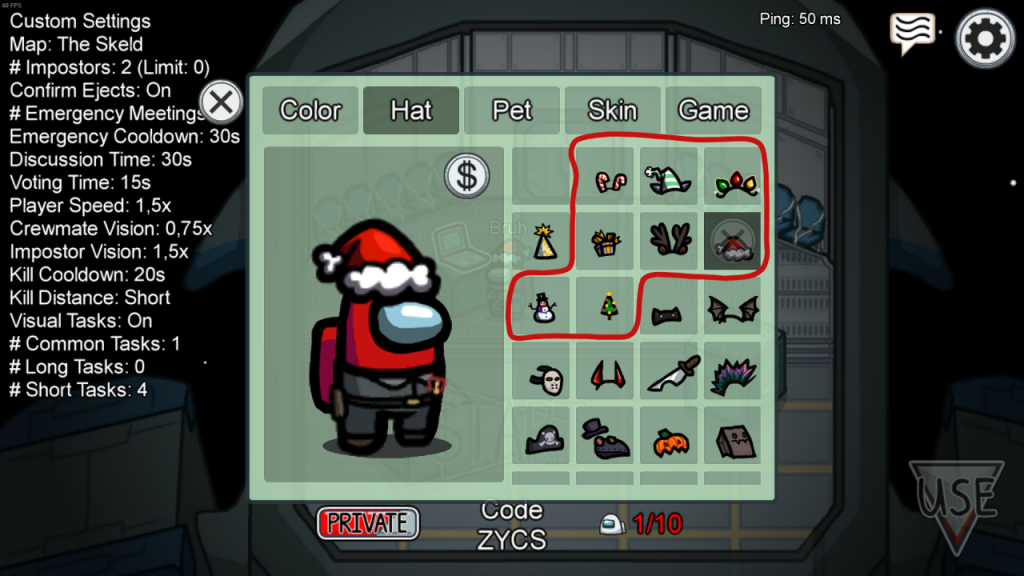 Among Us How to Get Secret Christmas &amp; Halloween Hats GamePretty