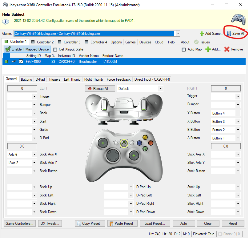 Century Age of Ashes How to Setup Joystick with X360CE Emulator